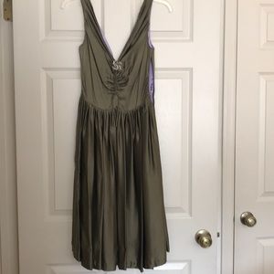 Olive green cocktail dress